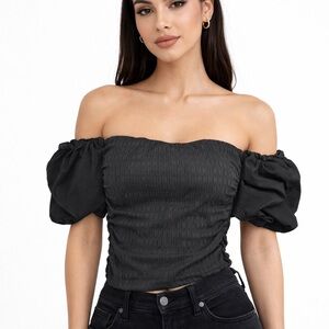 Bershka Black Off-Shoulder Blouse